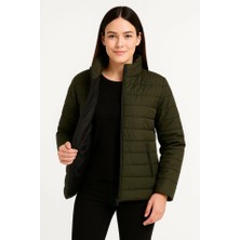 De'charme Bomber Mont Ceket – Su Itici Kumaş, Kapitone Astarlı, Fermuarlı, Kışlık - Haki