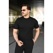De'charme Erkek Fitilli Bisiklet Yaka Kısa Kollu Tişört