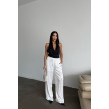 De'charme Jakar Saten Pantolon - Beyaz