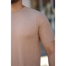 De'charme Erkek Ağaç Kabuğu Desenli Kısa Kollu T-Shirt