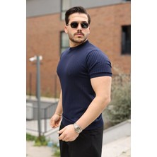 De'charme Erkek Fitilli Bisiklet Yaka Triko Tişört
