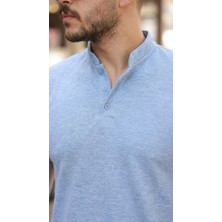 De'charme Erkek Hakim Yaka Dokuma Pamuklu Kumaş Kısa Kollu Tişört