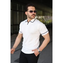 De'charme Erkek Dokulu Desen Yakalı Kısa Kollu Tişört