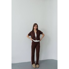 De'charme Kadın Fermuarlı Taş ve Şerit Detaylı Ikili Takım