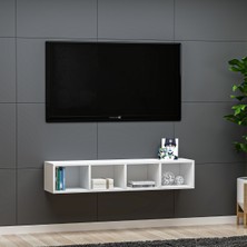 Ninnimo Lily Duvar Rafı Beyaz Mdf Raflı Tv Ünitesi & Tv Sehpası