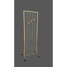 60X190 Tel Pano Stant (Gold) Tekerlekli