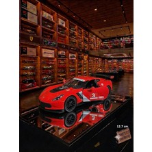 Oyuncak Sahili Corvette C7R Dıecast Metal 12.7 cm Araba Kapılar Açılır Koleksiyon Modifiye Çekbırak Model C7 R Kinsmart Kırmızı