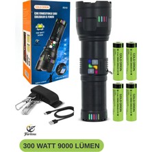 farissu Gold Orion R518 300W 9000 Lümen Şarjlı El Feneri - 4 Pilli Zoomlu Uzun Menzilli