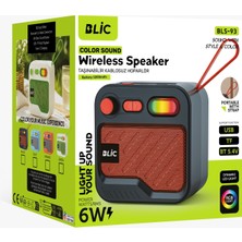 Azurtech Blıc Bls-93 Bluetooth Hoparlör 6W Rgb LED Işıklı Taşınabilir Kablosuz Speaker Usb/tf Destekli 1200 Mah