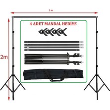 Empressco Fon Standı Taşınabilir 2x3 Metre+4 Mandal