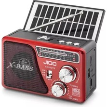 Jıoc H531UTS Bluetooth Nostaljik Fm Radyo Tws USB Tf Aux Solar Şarjlı El Fenerli Kamp Hoparlör