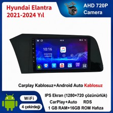 SBAID Hyundai Elantra 2021-2024 Yıl Uyumlu 1GB Ram 16GB Rom Hafıza Android Kablosuz Carplay Navigasyon Multimedya 9 Inç Ekran Hediye Görüş Kamerası Hediye Çerçevesi 1+16