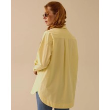 Seçil 1008 Önü Düğmeli Cep Detaylı Ön Kısmı Dikiş Detaylı Oversize Pamuklu Gömlek 10002511511008 #06-25#