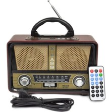 Empressco M-112BT Nostaljik Ahşap Retro Radyo Bluetooth Fm Sd Aux USB Mp3 Çalar Hoparlör