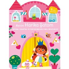 İndigo Çocuk Benim Harika Şatom-Boyama, Çıkartma ve Yeni Kelimelerle Dolu Bir Oyun Evi (6 Sayfa Çıkartma)