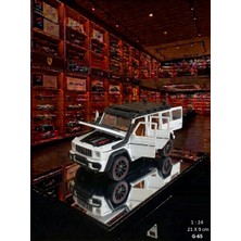 Oyuncak Sahili G65 Jip Diecast Metal 1.24 Koleksiyon Model 21X9CM Metalıc Beyaz G 63 Araba 6 Kapı Açılır Işık Ses Far Stop Yanar