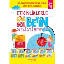 Hayy Kitap Etkinliklerle Sağ Beyin Sol Beyin Geliştirme (3-4 Yaş), 6’lı Set