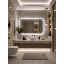 Eagle Mirror Loop Dekoratif Ledli Banyo Aynası - Şişecam Flotal Ayna - Dokunmatik Dimmer