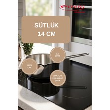 EVREN MUTFAK 14 cm Paslanmaz Çelik Sütlük Sosluk 0,9 Lt