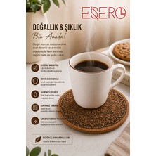 Esero Mantar Bardak Altlığı | Isıya Dayanıklı Dekoratif Ahşap Görünümlü Kupa Altlığı | Masa Koruyucu Yuvarlak Bardak Altı