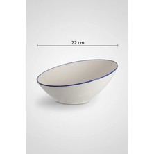 6'lı Truva Elips Salata Kasesi 22CM Rim Lacivert Rinart
