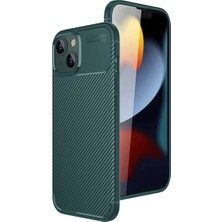 Elif Asya Ceyiz Tekstil Newface Apple iPhone 15 Kılıf Auto Focus Karbon Kapak - Yeşil