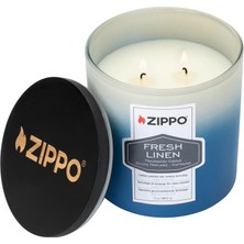 Zippo Kokulu Mum – Taze Çamaşır Kokusu – Çift Fitilli Cam Içinde Şık Mum – 368 G – 55 Saat Yanma Süresi – Koku Nötralize – Abd'de Üretilmiştir