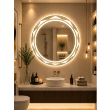 Eagle Mirror Diamond Halo Yuvarlak LED Ayna - Dokunmatik Sensörlü Işıklı Banyo Aynası - Dekoratif Duvar Aynası