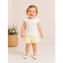 01-04 Yaş Arası Kız Bebek Sarı Şortlu Takım - Sarı