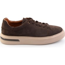 Bambi Kahve Hakiki Deri Erkek Sneaker E01396200701