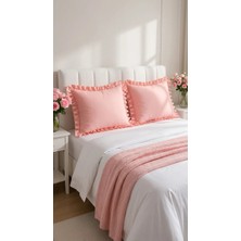 Kesene Göre 2 Adet Fırfırlı Kumaş Yastık Kılıfı 50 x 70