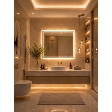 Eagle Mirror "endless3" Dokunmatik Sensörlü Ledli Dekoratif Banyo Aynası "kumlamalı Trafolu Dokunmatik