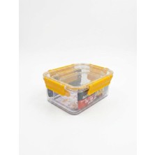 Proalet Softchef 3'lü Sızdırmaz Saklama Kabı Seti - 375 ml / 800 ml / 1700 ml Dikdörtgen Kilitli Erzak ve Erzak Kutusu, Bpa Free Şeffaf Buzdolabı Içi Düzenleyici Organizer (Sarı)