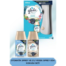 Glade Otomatik Sprey + Okyanus Sessizliği Yedek 269 ml ve Temiz Çarşaf & Ipeksi Vanilya Yedek Sprey Seti