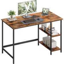 Vasagle Masa, Bilgisayar Masası, Pc Masası, Ofis Masası, Ofis, Oturma Odası, Çelik Çerçeve, Endüstriyel Tasarım, Vintage Kahverengi - Siyah LWD47X