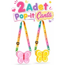 The Littles Kids 2 Adet Pop-It Detaylı Yumuşak Silikon Kız Çocuk Çantası - Ayarlanabilir Askılı Omuz Çantası