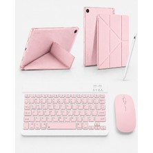 Turotto Lenovo Tab M11 TB-330FU TB-330XU Ile Uyumlu Standlı Kılıf Dokunmatik Kalem ve Klavye Mouse Set