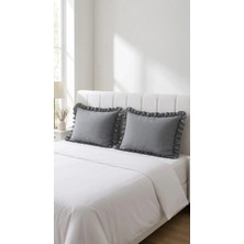 Kesene Göre 2 Adet Fırfırlı Kumaş Yastık Kılıfı 50 x 70
