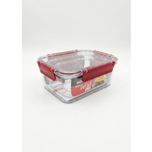 Proalet Softchef 3'lü Sızdırmaz Saklama Kabı Seti - 375 ml / 800 ml / 1700 ml Dikdörtgen Kilitli Erzak ve Erzak Kutusu, Bpa Free Şeffaf Buzdolabı Içi Düzenleyici Organizer (Kırmızı)