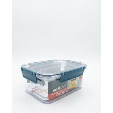 Proalet Softchef 3'lü Sızdırmaz Saklama Kabı Seti - 375 ml / 800 ml / 1700 ml Dikdörtgen Kilitli Erzak ve Erzak Kutusu, Bpa Free Şeffaf Buzdolabı Içi Düzenleyici Organizer (Lacivert)