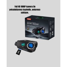 Sibelora Home Q28 Kameralı Motosiklet Kask Kulaklık Bluetooth 5.3 Su Geçirmez 1080P Hd Yeni Nesil