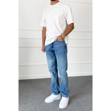Alışveriş Sokağı Mavi Jean Denim Taşlanmış - Kot Pantolon