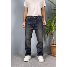 Alışveriş Sokağı Eskitme Jean Denim Regular Kalıp Kot Pantolon