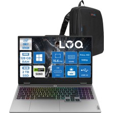 Lenovo Loq 15IRX10 Intel Core I7-13645HX 128GB Ddr5 2tb SSD 8GB/RTX5060 100W 15.6" Fhd (1920X1080) IPS 300NITS 100% Srgb, 144Hz, WINDOWS11HOME Gaming Laptop 83JE01CXTRH53+ZETTAÇANTA