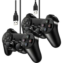 Teknoparkx 2 Adet Siyah Bluetooth Bağlantılı Pc Uyumlu Titreşimli Analog Joystick Oyun Kolu TKNPX-4342