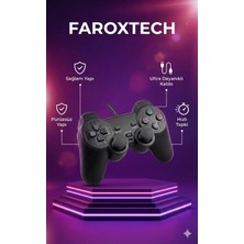 Teknoparkx Siyah Kablolu Titreşimli Analog Joystick Pc Uyumlu Bluetooth'suz Garantisiz - Elektronik TKNPX-4342