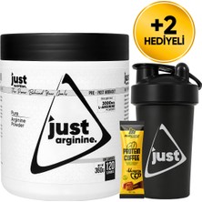 Just Nutrition L-Arginine 360 Gr L-Arjinin 120 Servis + Shaker + Protein Kahve Hediyeli