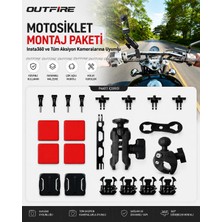 Outfire Motosiklet Montaj Paketi INSTA360 ve Tüm Aksiyon Kameralarına Uyumlu Profesyonel Aksesuar