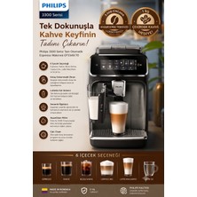 Philips 3300 Serisi Tam Otomatik Espresso Makinesi, Lattego Süt Sistemi, 6 Sıcak ve Soğuk Içecek Seçeneği, Kolay Temizlik, Yoğun Aroma ve Yumuşak Süt Köpüğü, 1 kg Çekirdek Kahve Hediye!
