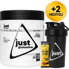 Just Nutrition L-Glutamine 360 Gr Glutamin 120 Servis + Shaker + Protein Kahve Hediyeli